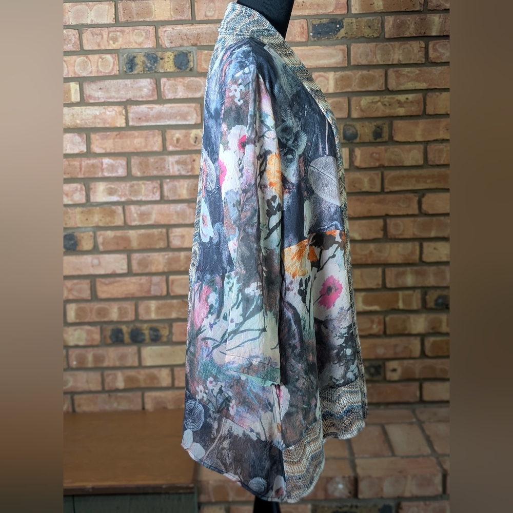 Ali Miles Floral Patchwork Patterned Open Cardiga… - image 4